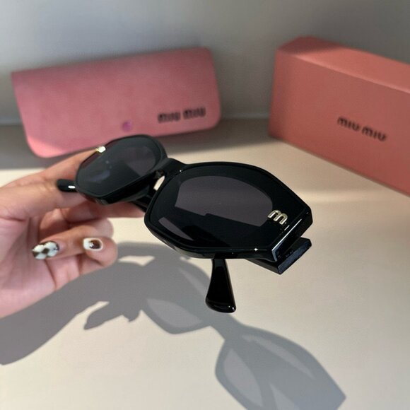 Miu Miu Black Sunglasses with Gold Detail main image 5